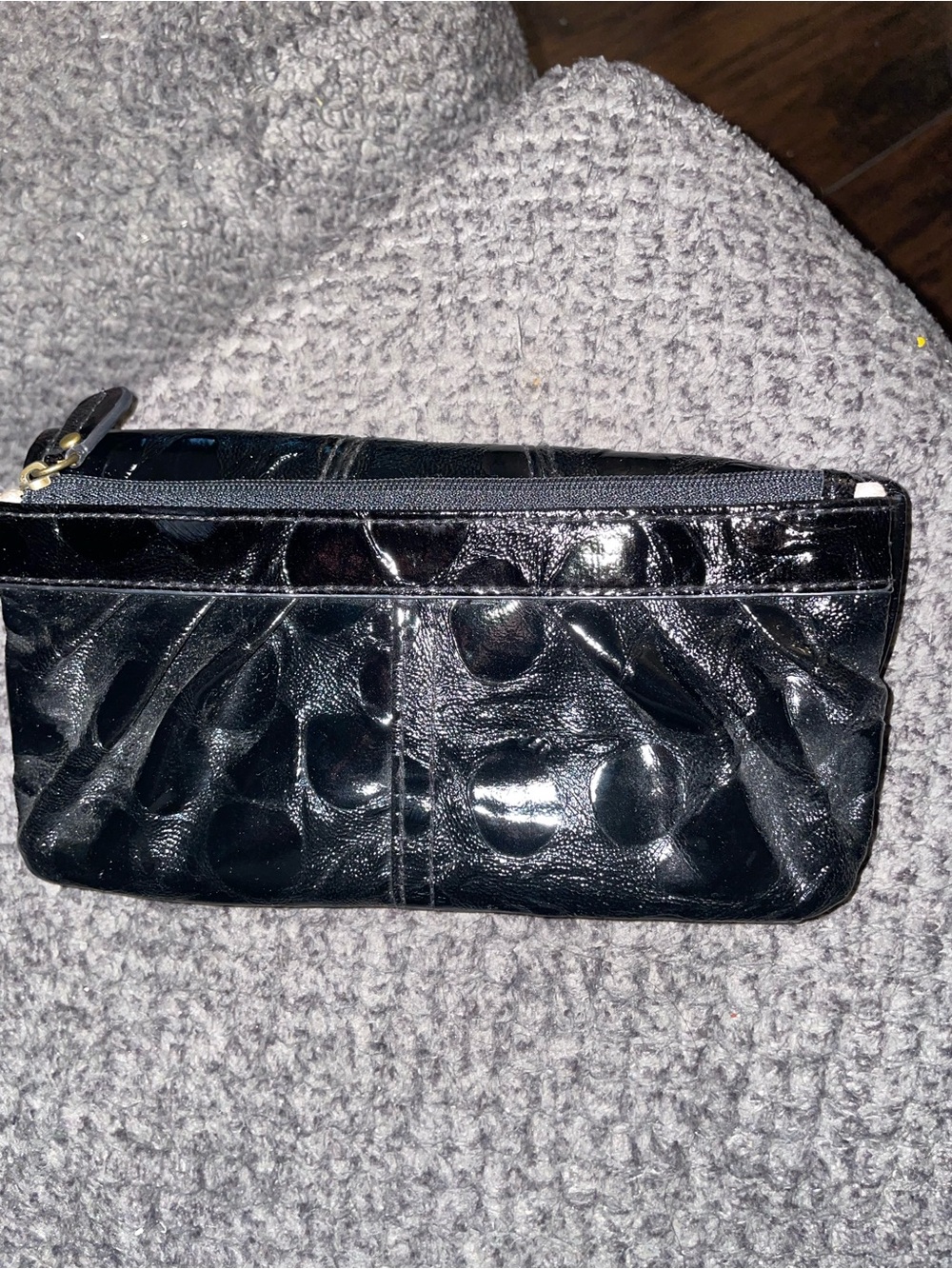 Miche Black Patent Leather Signature Wristlet Clutch